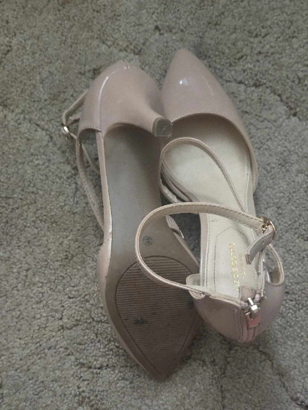 Liz Claiborne Nude Blush Pointed Toe Ankle-Strap Heels